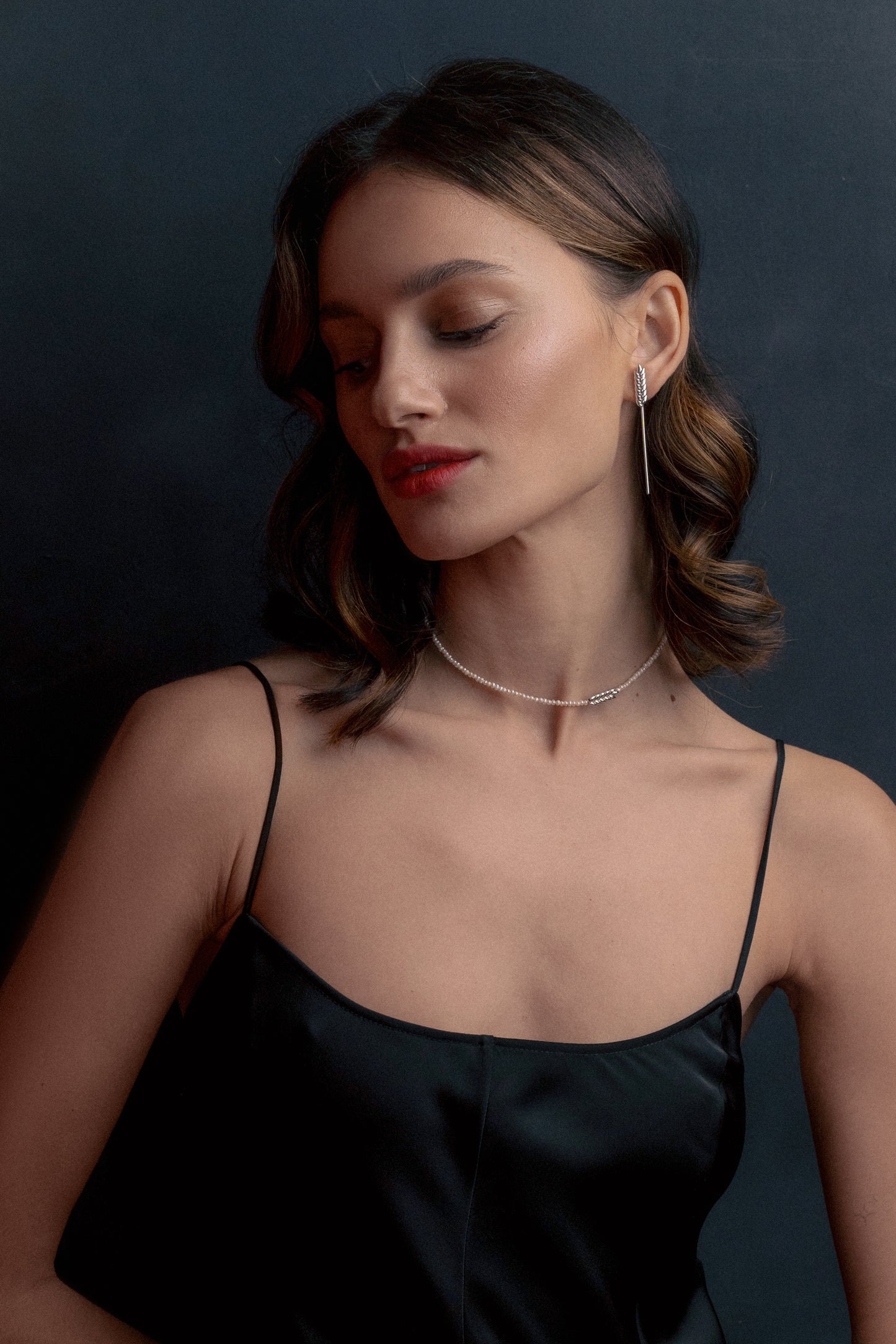 Набір «Срібний колос» (чокер + монокульчик)