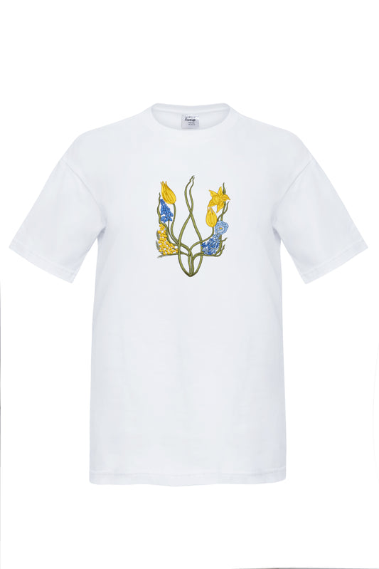 Футболка «Квітучий тризуб» (по центру)