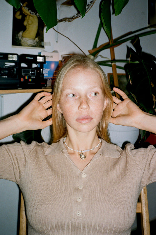 Чокер «Мушля шепоче» з перлами