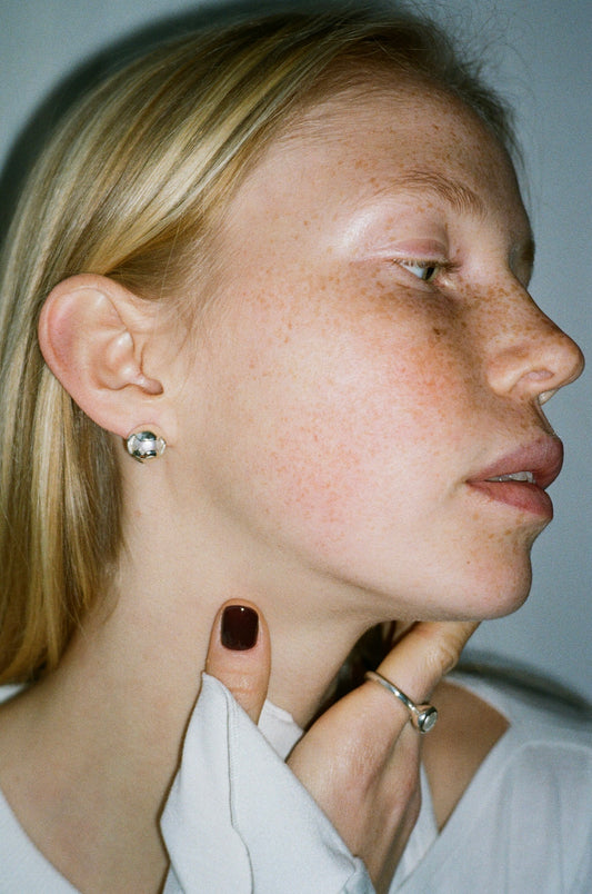 Набір «Біла перлина» (кульчики + каблучка)