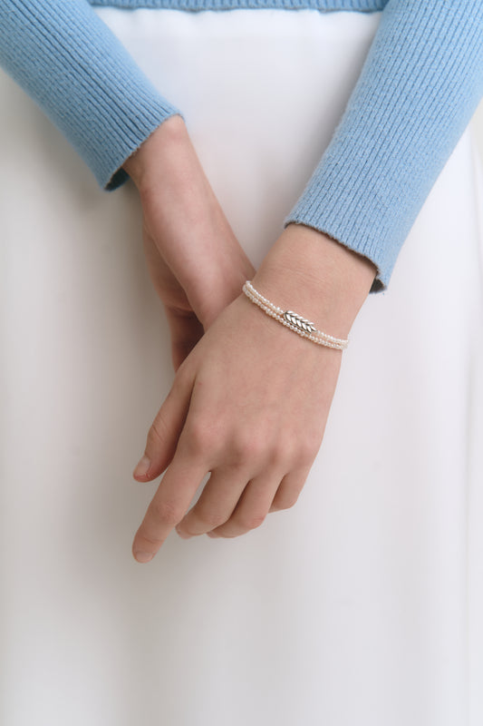 Браслет «Ранкова роса» (срібло в родії)