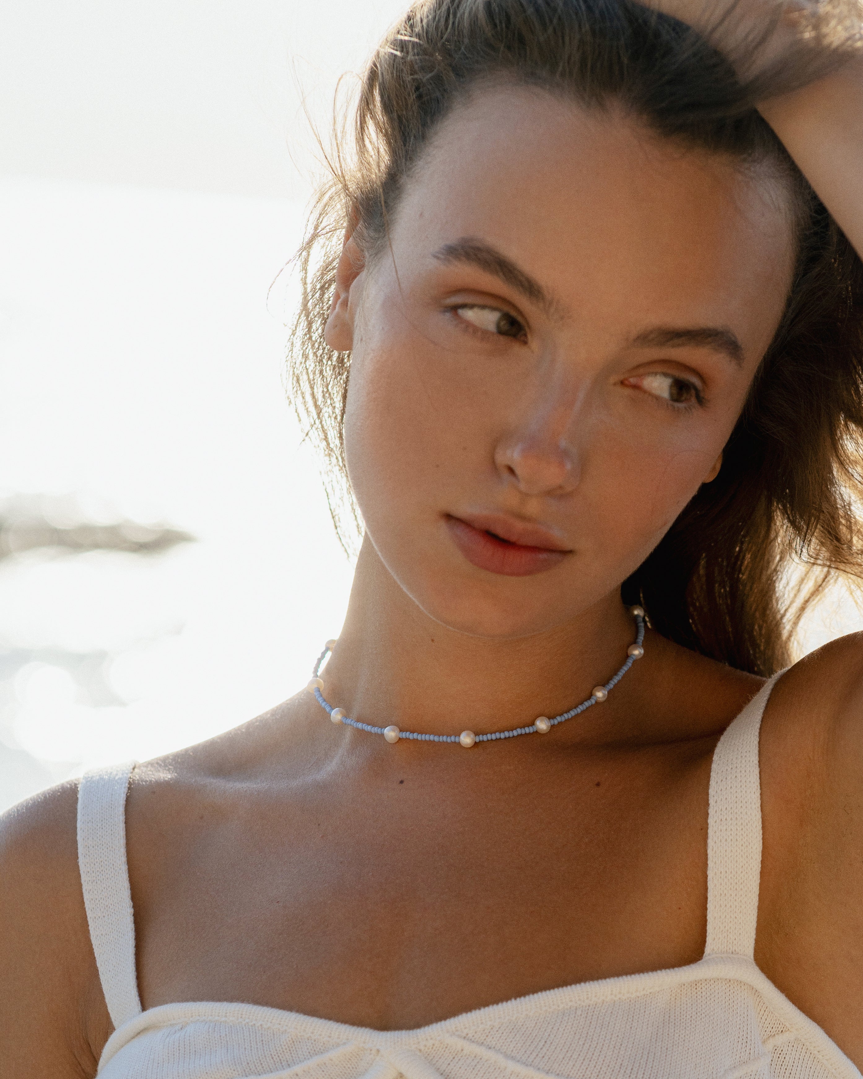 Набір «Морська хвиля» (чокер + браслет на ногу)