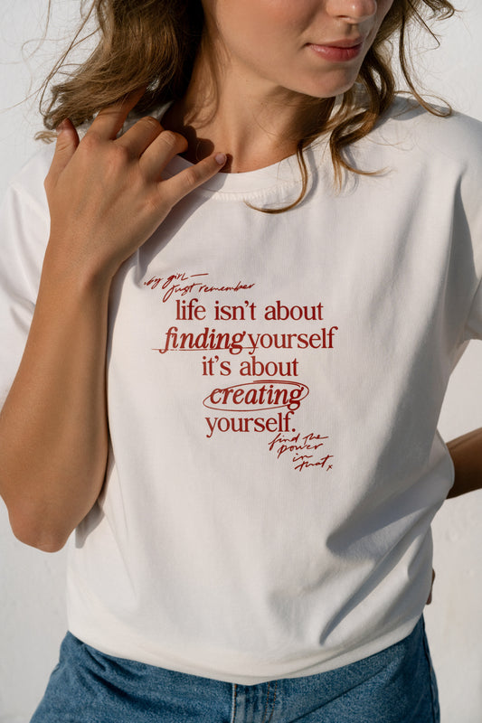 Футболка "Life isn’t about finding yourself"