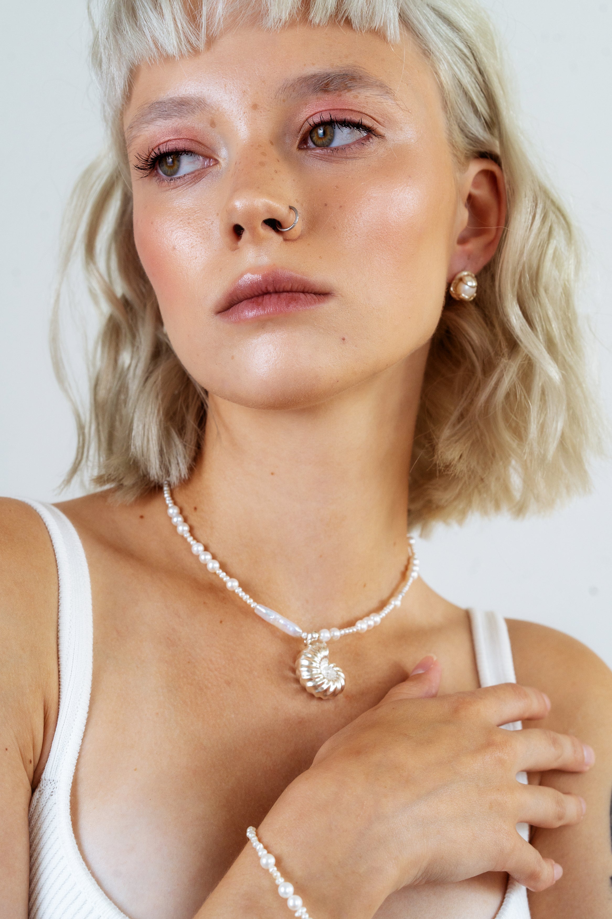 Чокер «Мушля шепоче» з перлами