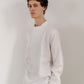 Чоловіча сорочка з дизайнерською вишивкою «Доріжка» білим по білому, стійка