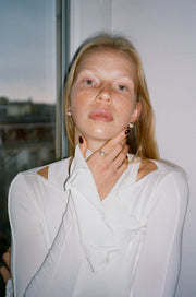 Набір «Біла перлина» (кульчики + каблучка)