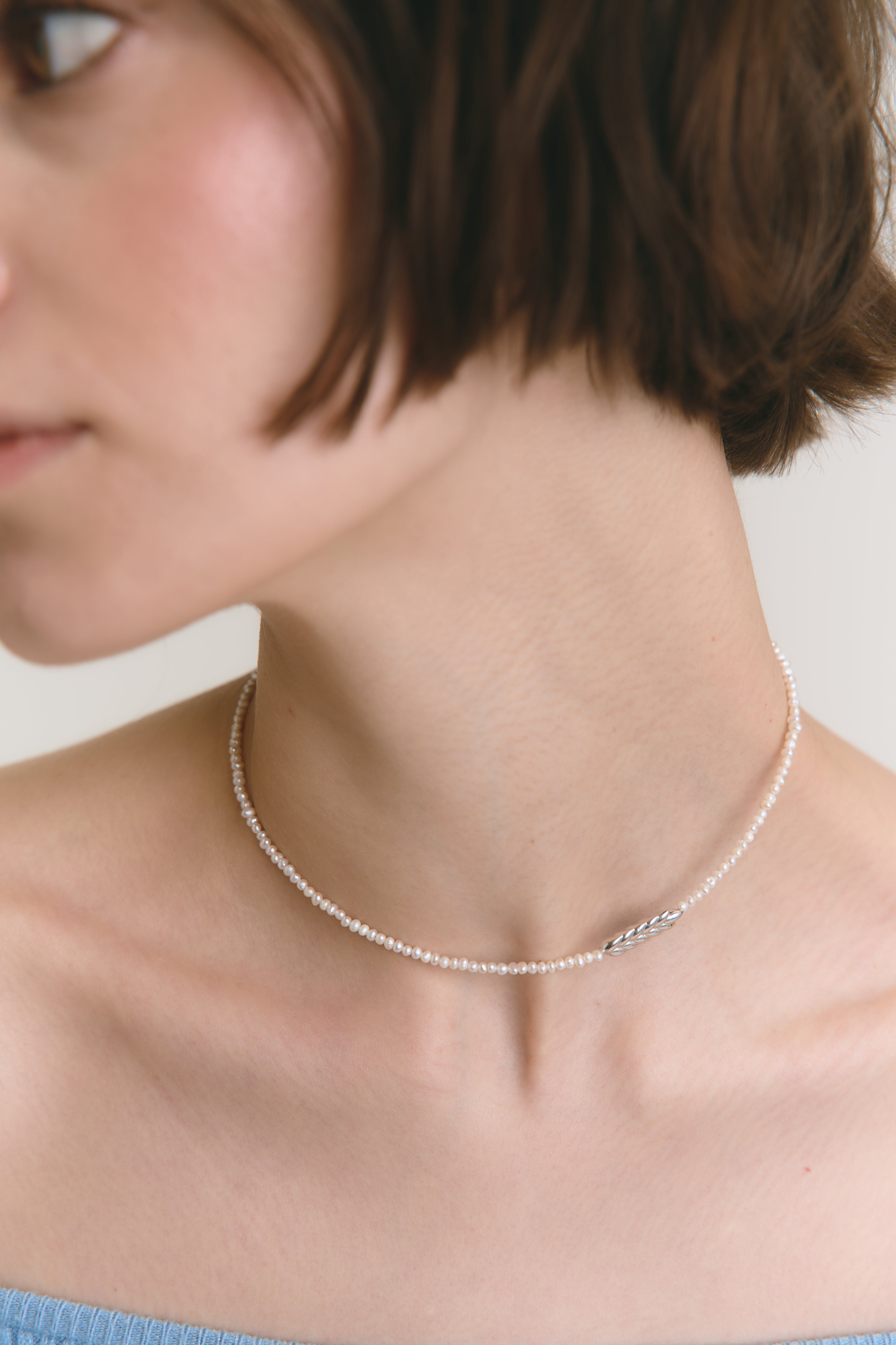 Чокер «Ранкова роса» (срібло в родії)