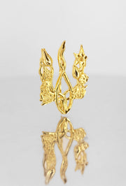 Брошка «Квітучий тризуб»