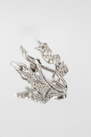 Брошка «Квітучий тризуб» (срібло в родії)